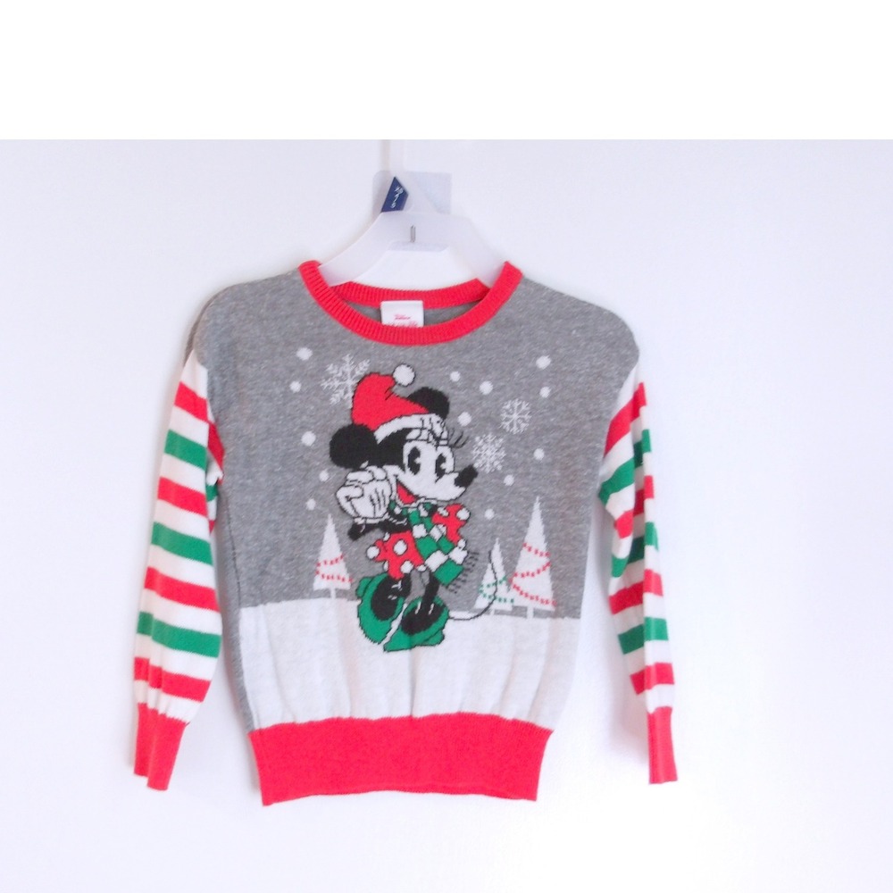 Disney‎ Junior Minnie Mouse Holiday Sweater Snowflake Christmas 2T